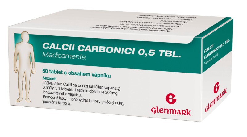 GLENMARK Calcii Carbonici 0.5 MVM 50 tablet 50 ks