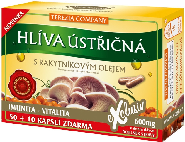 TEREZIA Hlíva ústřičná s rakytníkovým olejem 50+10 kapslí 60 tobolek