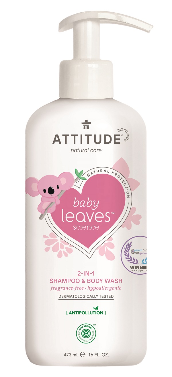 PB Dětské tělové mýdlo a šampon (2 v 1) ATTITUDE Baby leaves bez vůně 473 ml - Poškozený obal Pilulka.cz