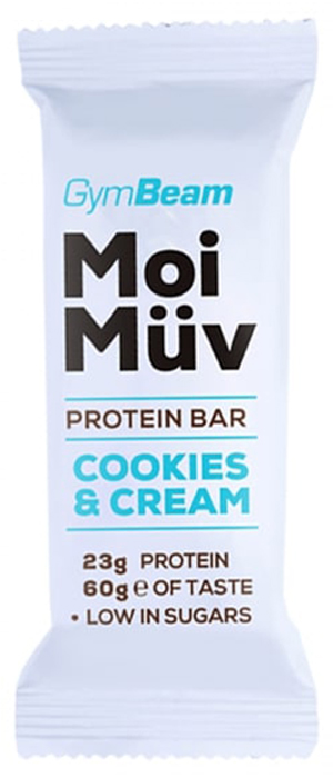 Fotografie GYMBEAM Proteinová tyčinka MoiMüv cookies&cream 60 g