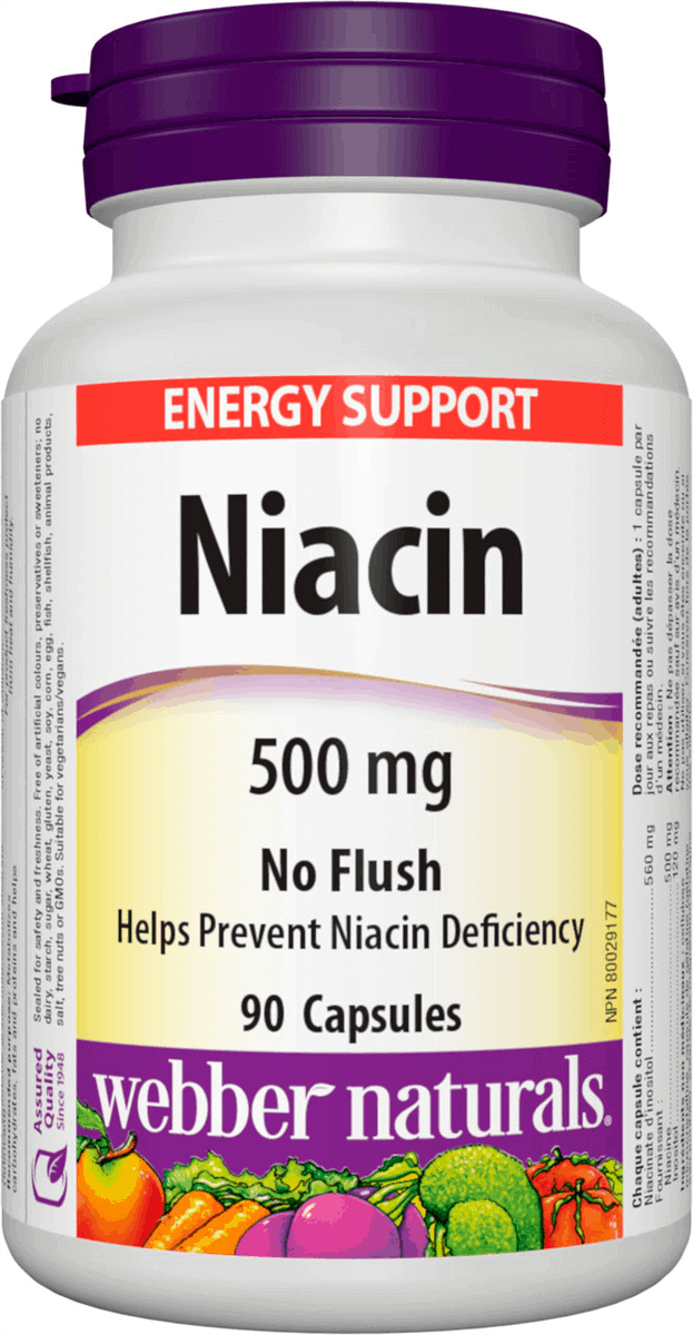 WEBBER NATURALS Niacin 500mg 90 kapslí