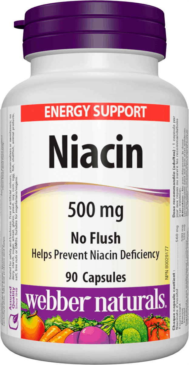 Levně Webber Naturals Niacin 500mg 90 kapslí