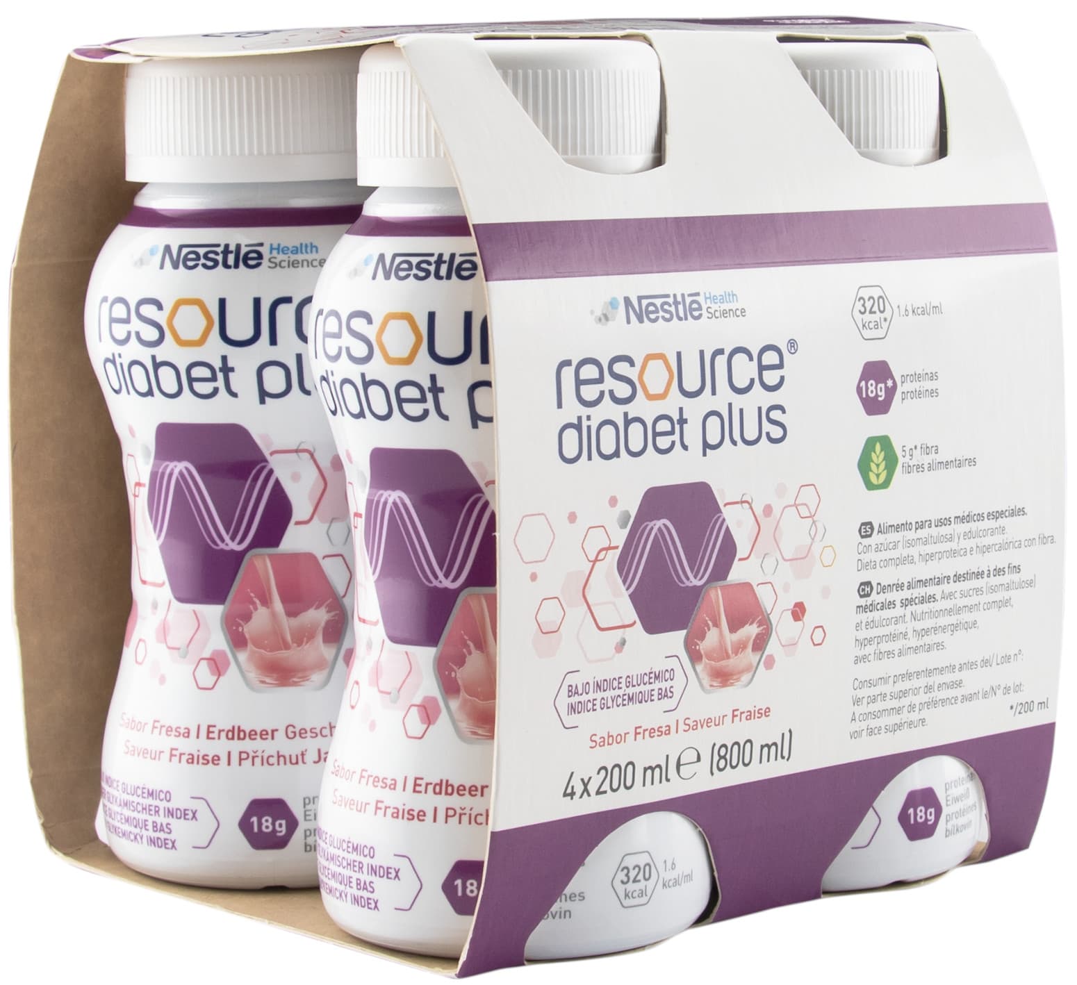 RESOURCE Diabet Plus Jahoda 4 x 200 ml
