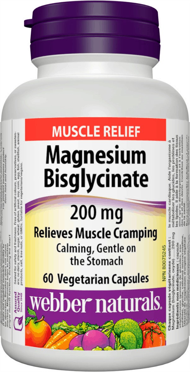 WEBBER NATURALS Hořčík bisglycinát 200 mg 60 kapslí
