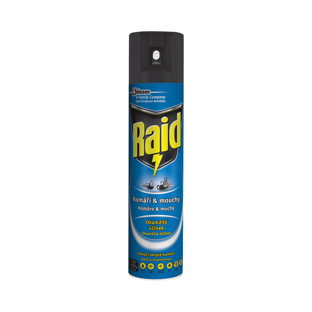 RAID Sprej proti létajícímu hmyzu, proti komárům a mouchám 400 ml