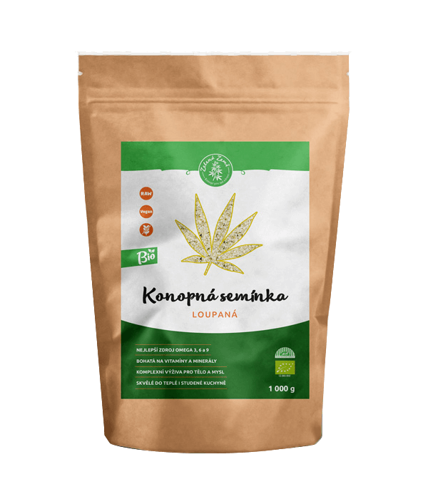ZELENÁ ZEMĚ Konopné semínko loupané vážené BIO 1000 g