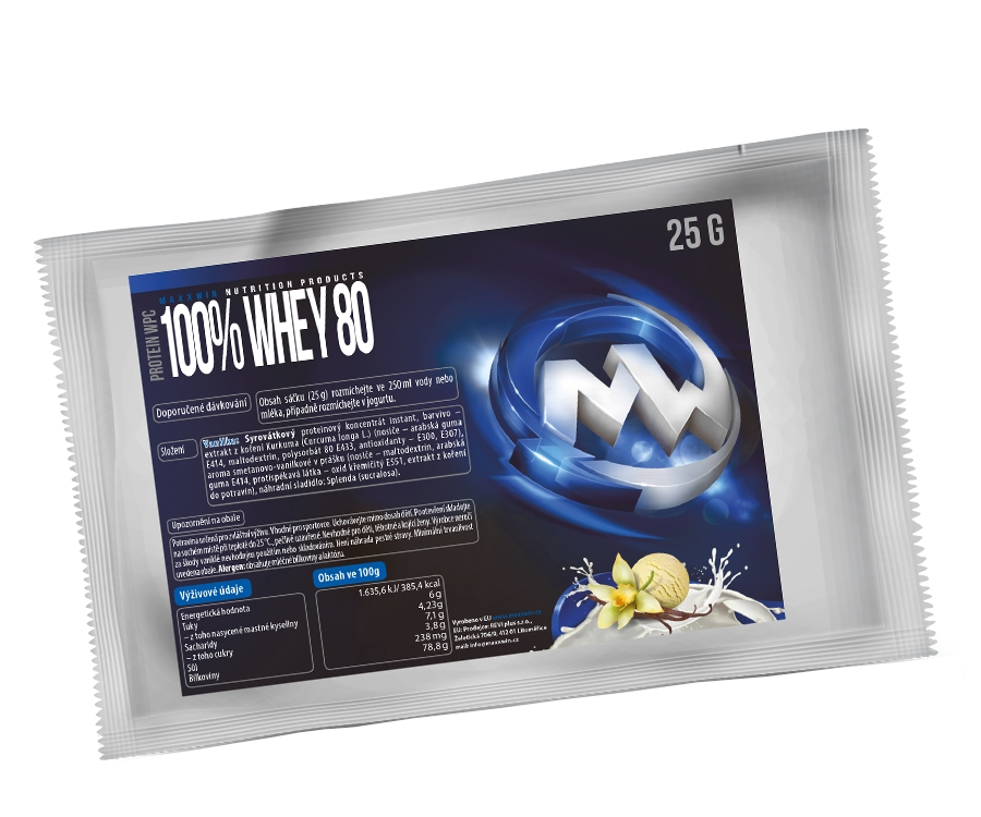 Fotografie MAXXWIN 100% WHEY 80 vanilka 25 g