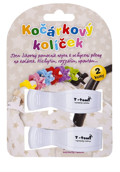 T-Tomi Kočárkový kolíček bílá 2ks