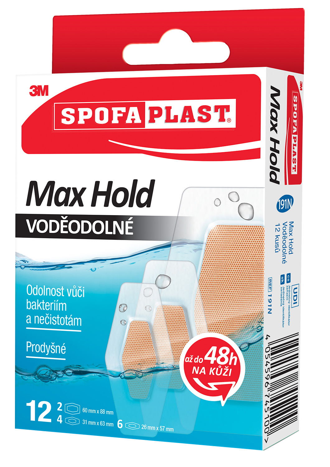 Levně Spofaplast 191N Max Hold Voděodolné 12 ks