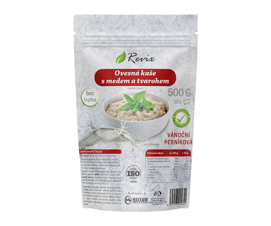 Fotografie Revix Ovesná kaše s medem a tvarohem perník 500 g