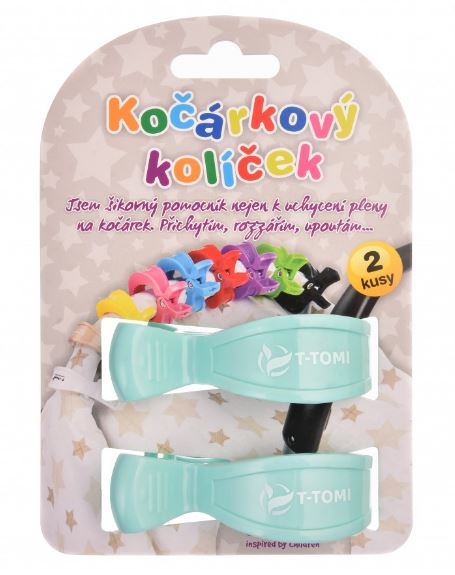 Fotografie T-tomi Kočárkové kolíčky pastel mint 2 ks