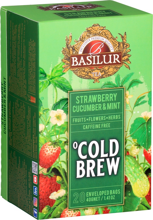 BASILUR Cold Brew Strawberry Cucumber & Mint přebal 20 x 2 g