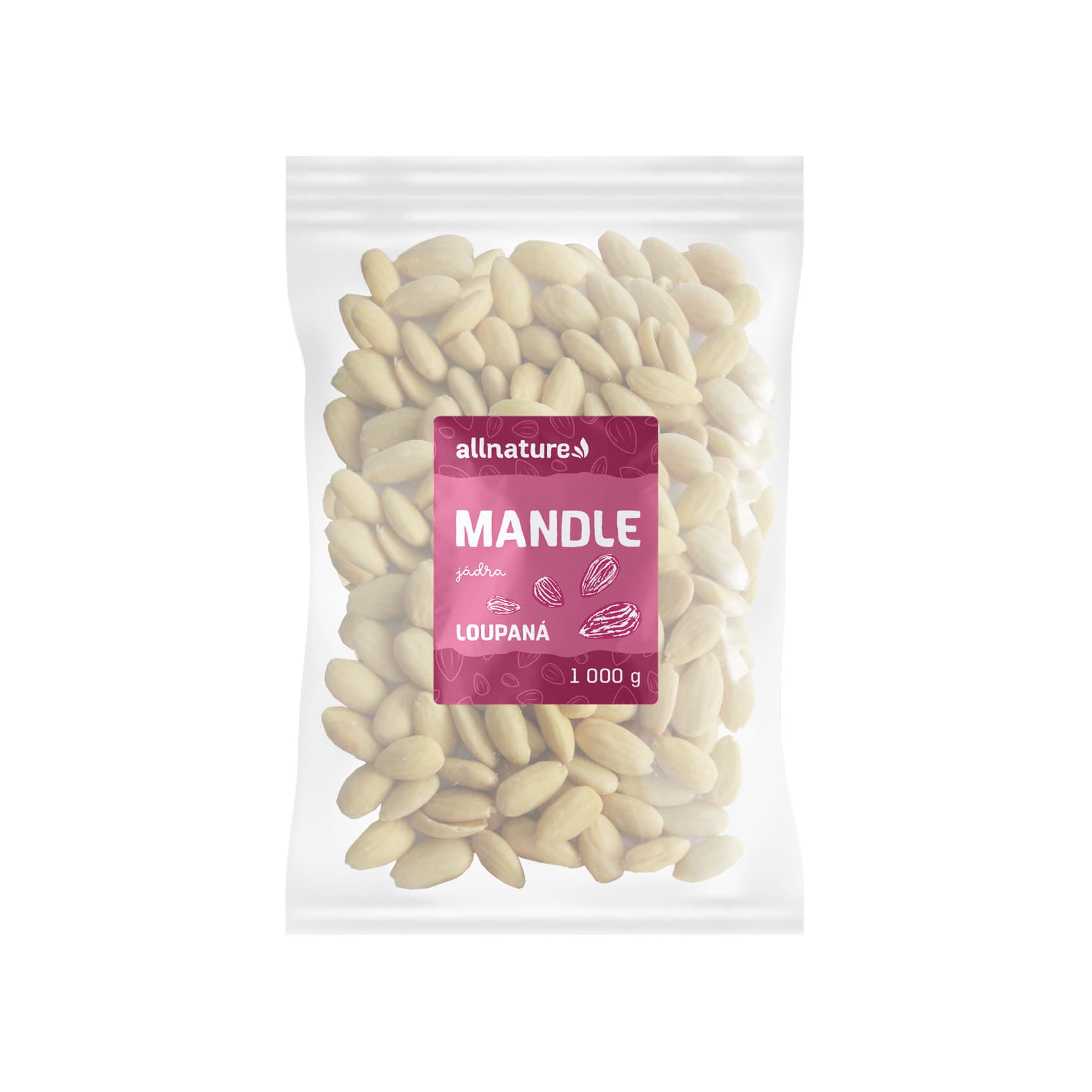 Fotografie Allnature Mandle jádra loupané 1000 g Allnature A132:z63620