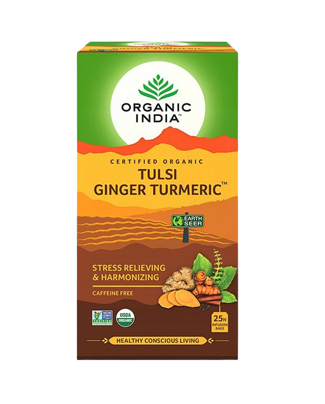 Organic India Tulsi kurkuma a zázvor BIO 25 sáčků 25 ks