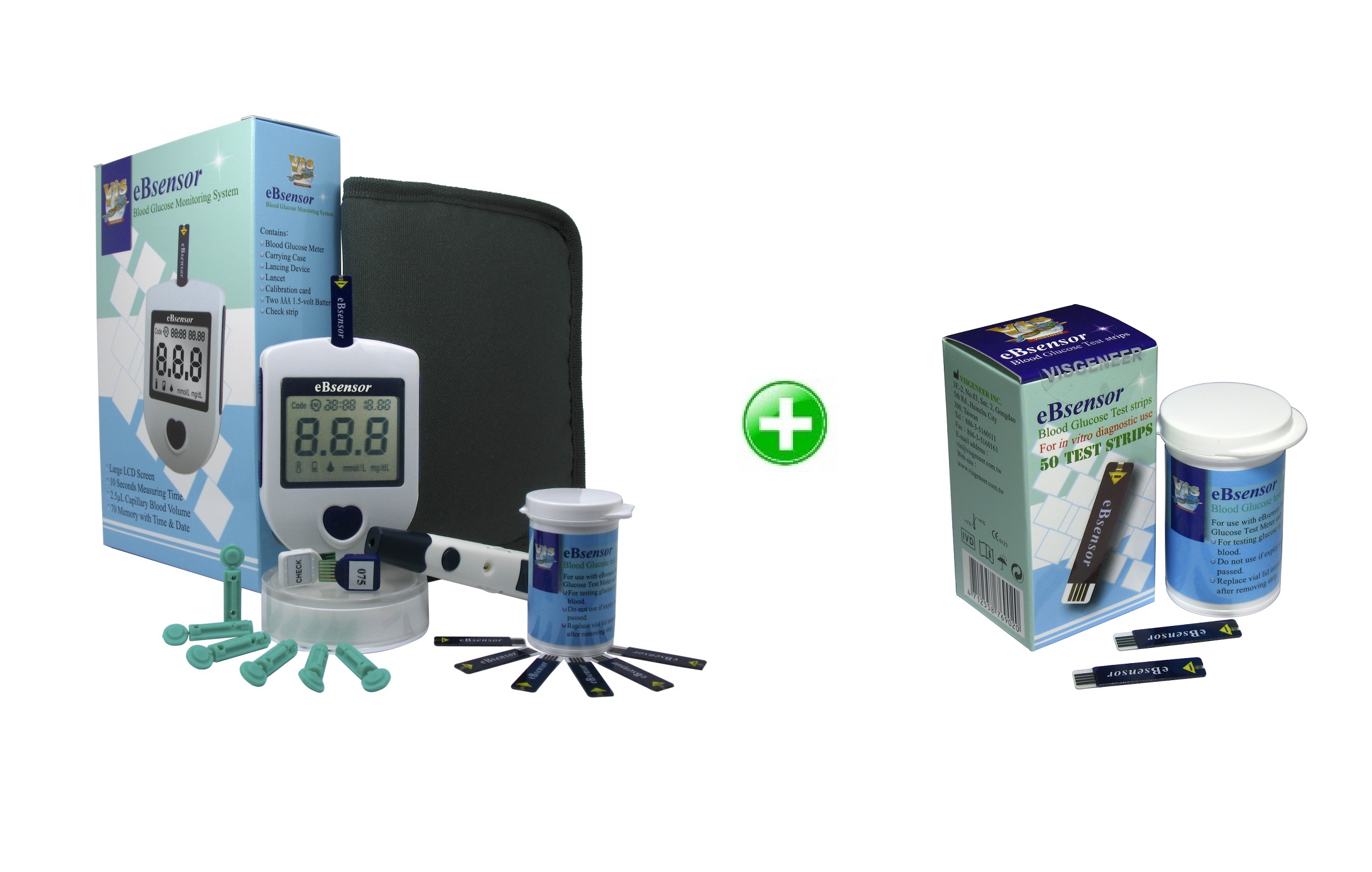 EBSENSOR eBsenzor Set glukometr + 50 proužků