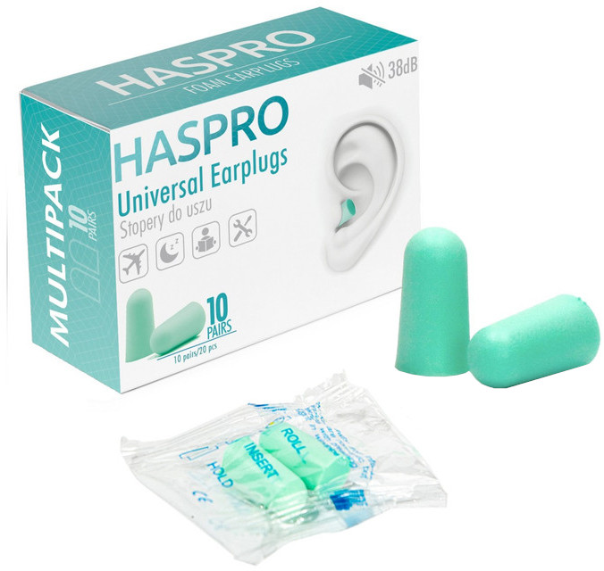 Haspro Multi10 Špunty do uší, mätové 20 ks