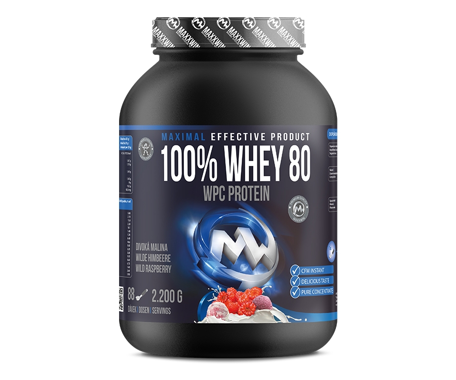 Fotografie MAXXWIN 100% Whey protein 80 divoká malina 2200 g