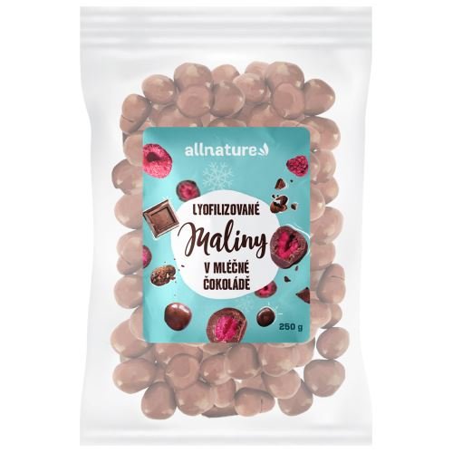 E-shop Allnature Mrazem sušené maliny v mléčné čokoládě 250 g