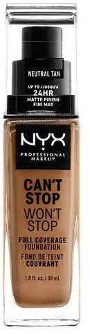 Levně NYX Professional Makeup Can't Stop Won't Stop 24 hour Foundation Vysoce krycí make-up - 12.7 Neutral Tan 30 ml