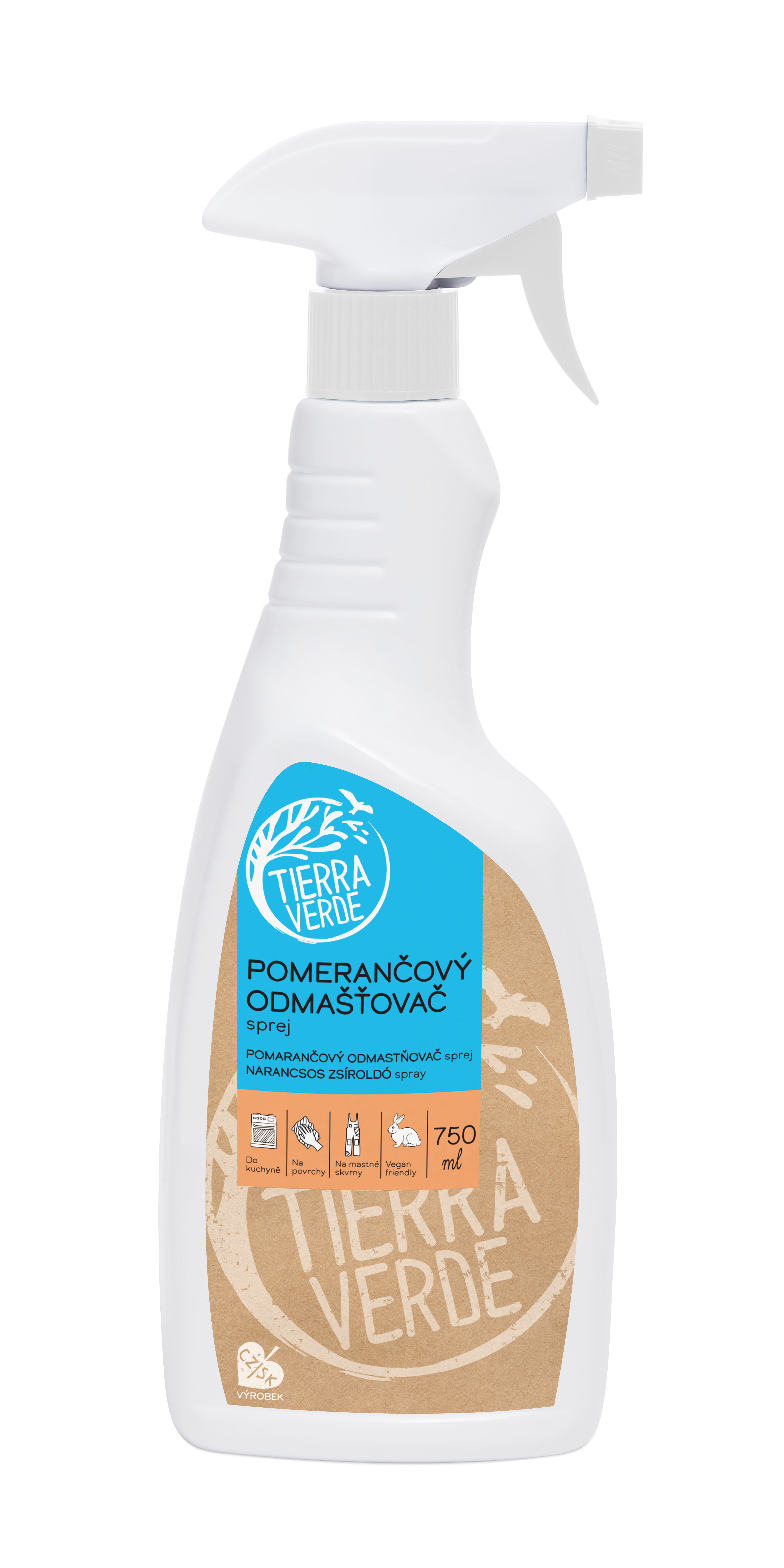 Fotografie Tierra Verde Pomerančový odmašťovač – sprej, 750 ml