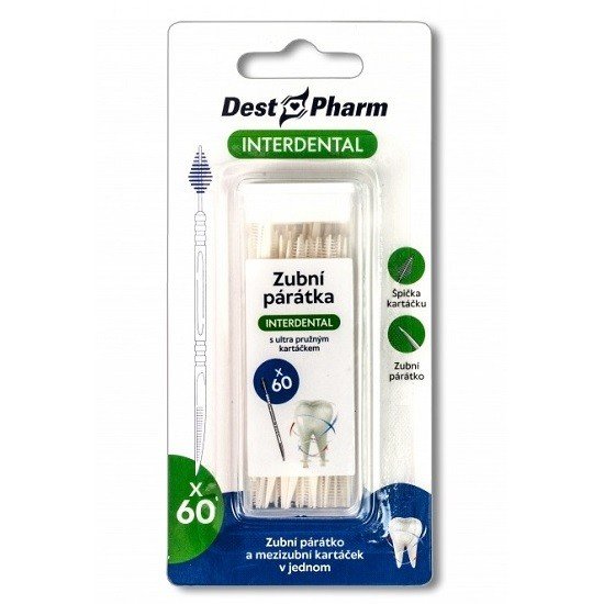 DestPharm Zubní párátka s mezizubním kartáčkem 60 ks
