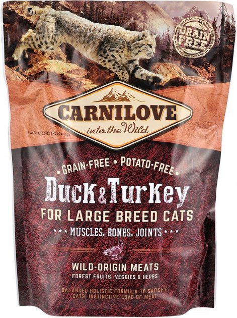 Fotografie CARNILOVE cat ADULT LARGE duck/turkey - 6kg Carnilove