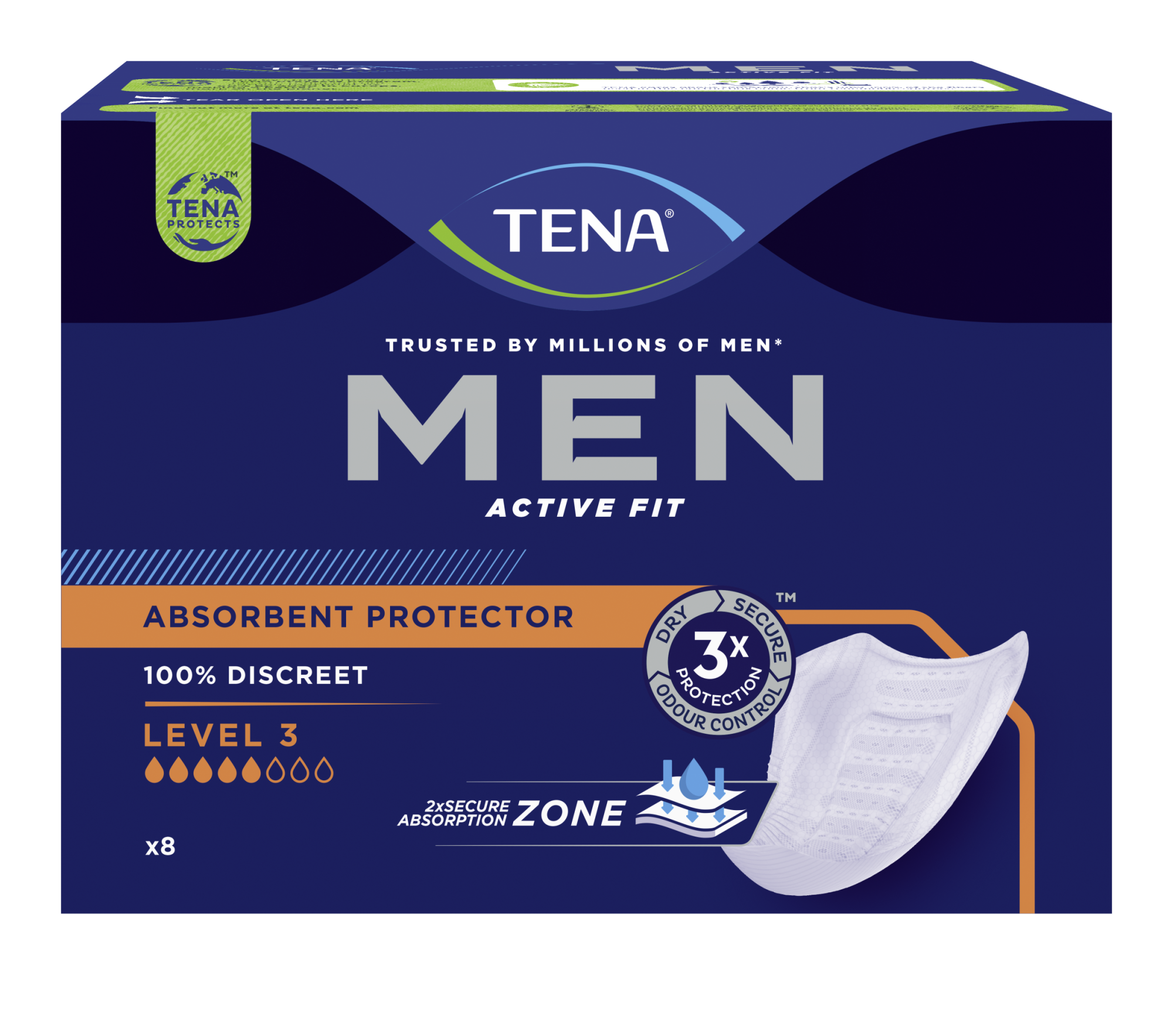Fotografie TENA Men Level 3 - Inkontinenční vložky pro muže (8 ks)
