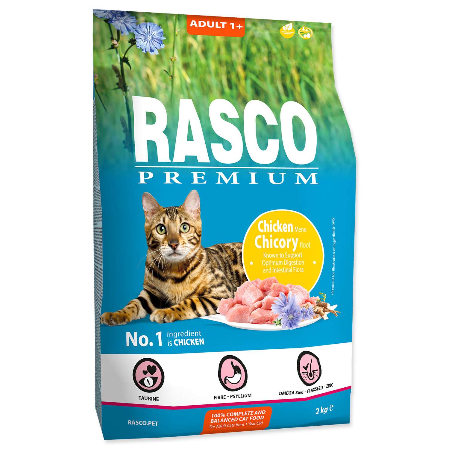 RASCO PREMIUM Krmivo Adult kuře s kořenem čekanky 2 kg