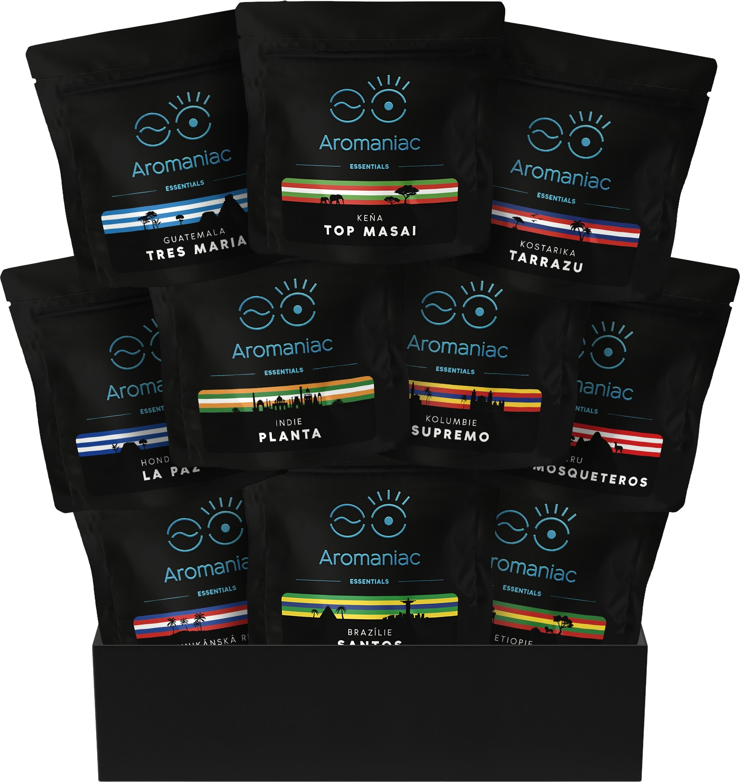 AROMANIAC Degustační balíček Aromaniac Nekyseláč¹⁰ v dárkové krabici 10 x 50 g