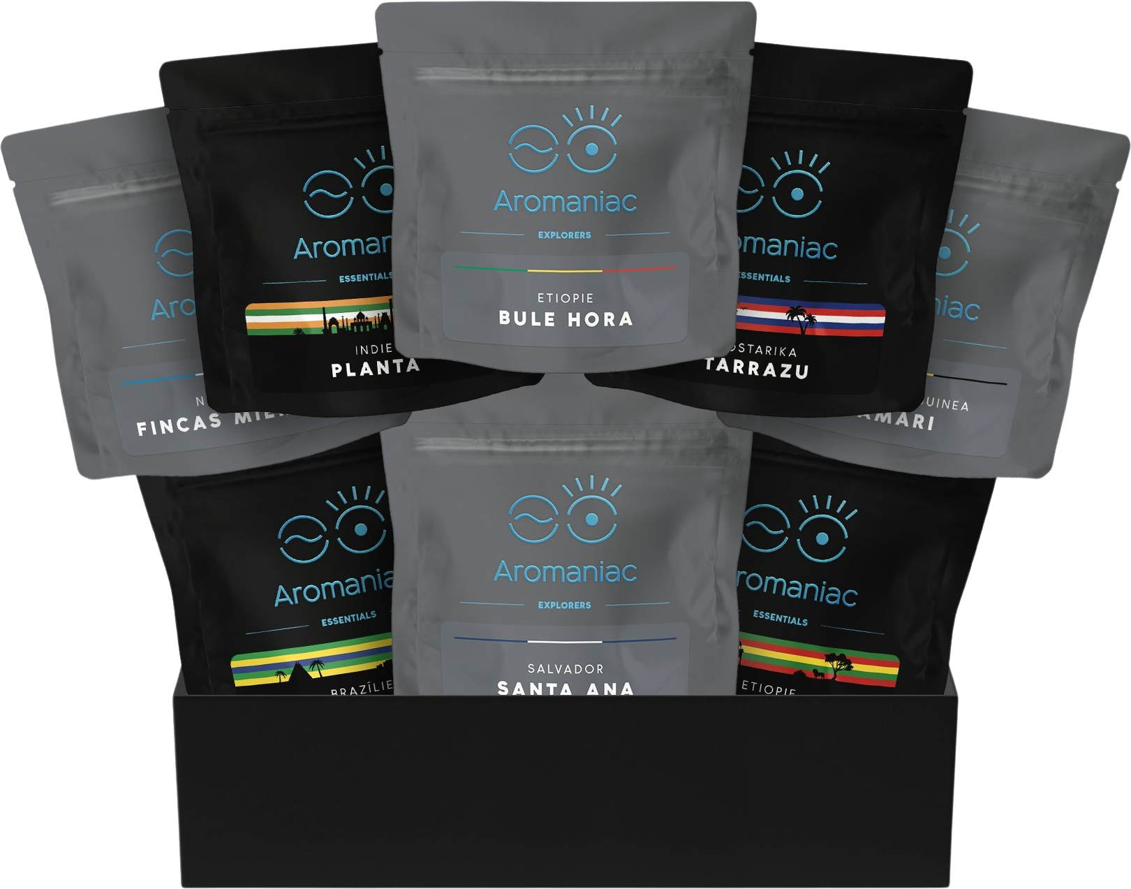 AROMANIAC Degustační balíček Aromaniac Pokušitel v dárkové krabici 8 x 50 g