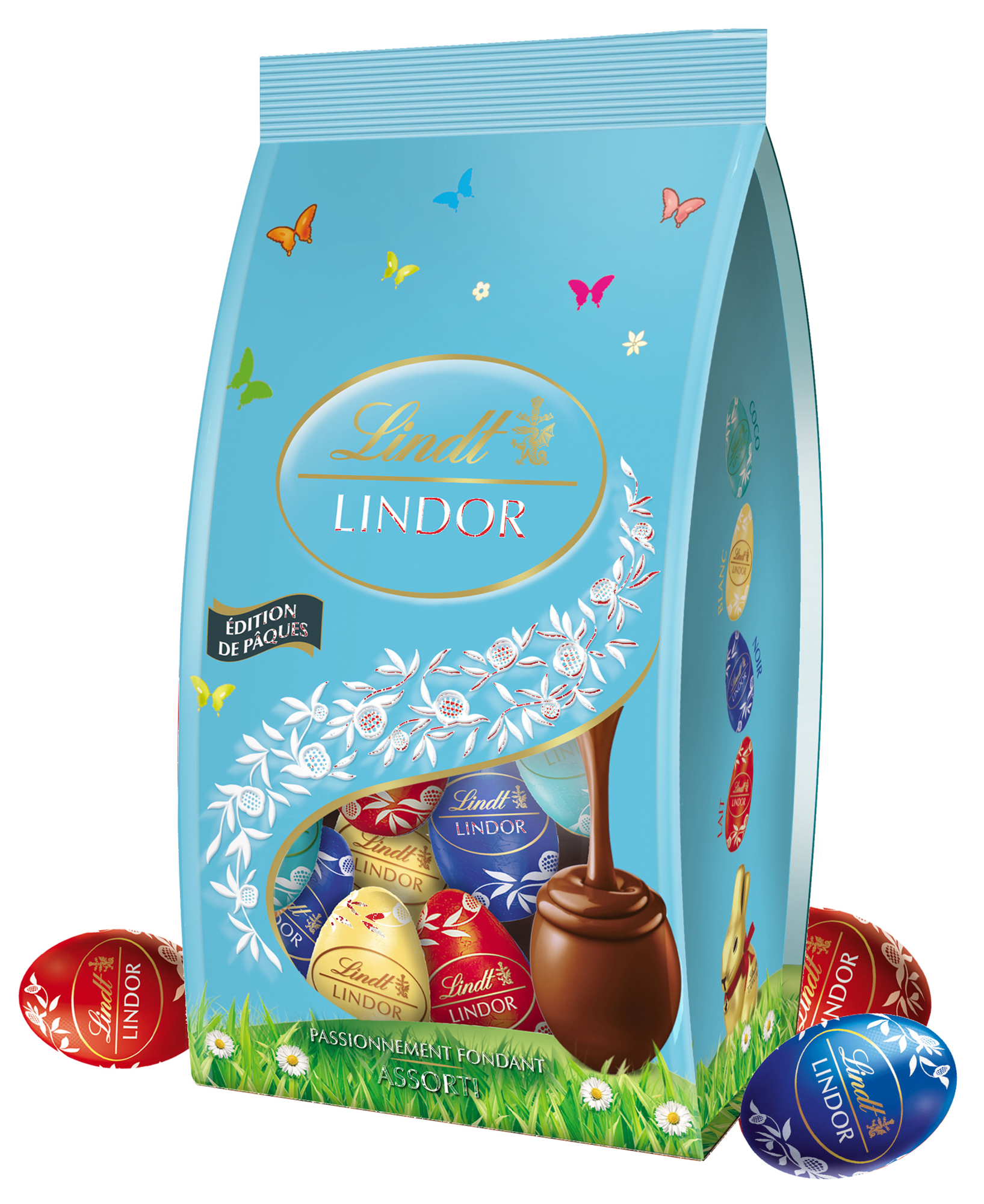 Lindor veľkonočné vajíčka Mix modrá