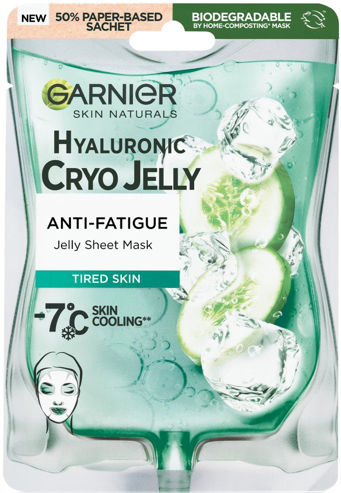 Garnier Cryo Jelly textilná pleťová maska s chladivým efektom -7 °C, 27 g