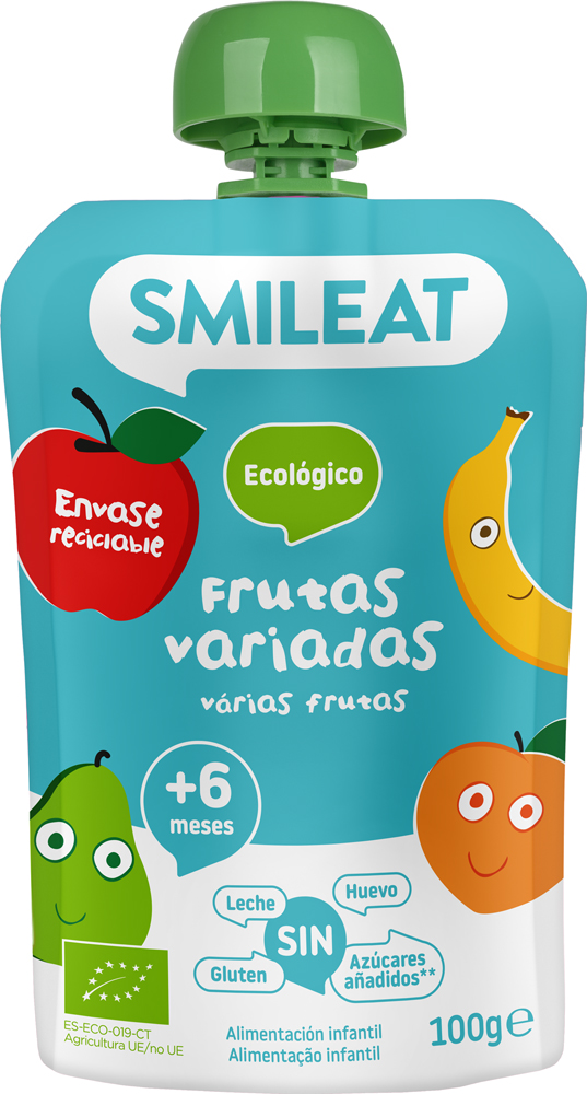 Smileat BIO ovocná kapsička broskev, banán, jablko a hruška 6M+ 1 x 100 g