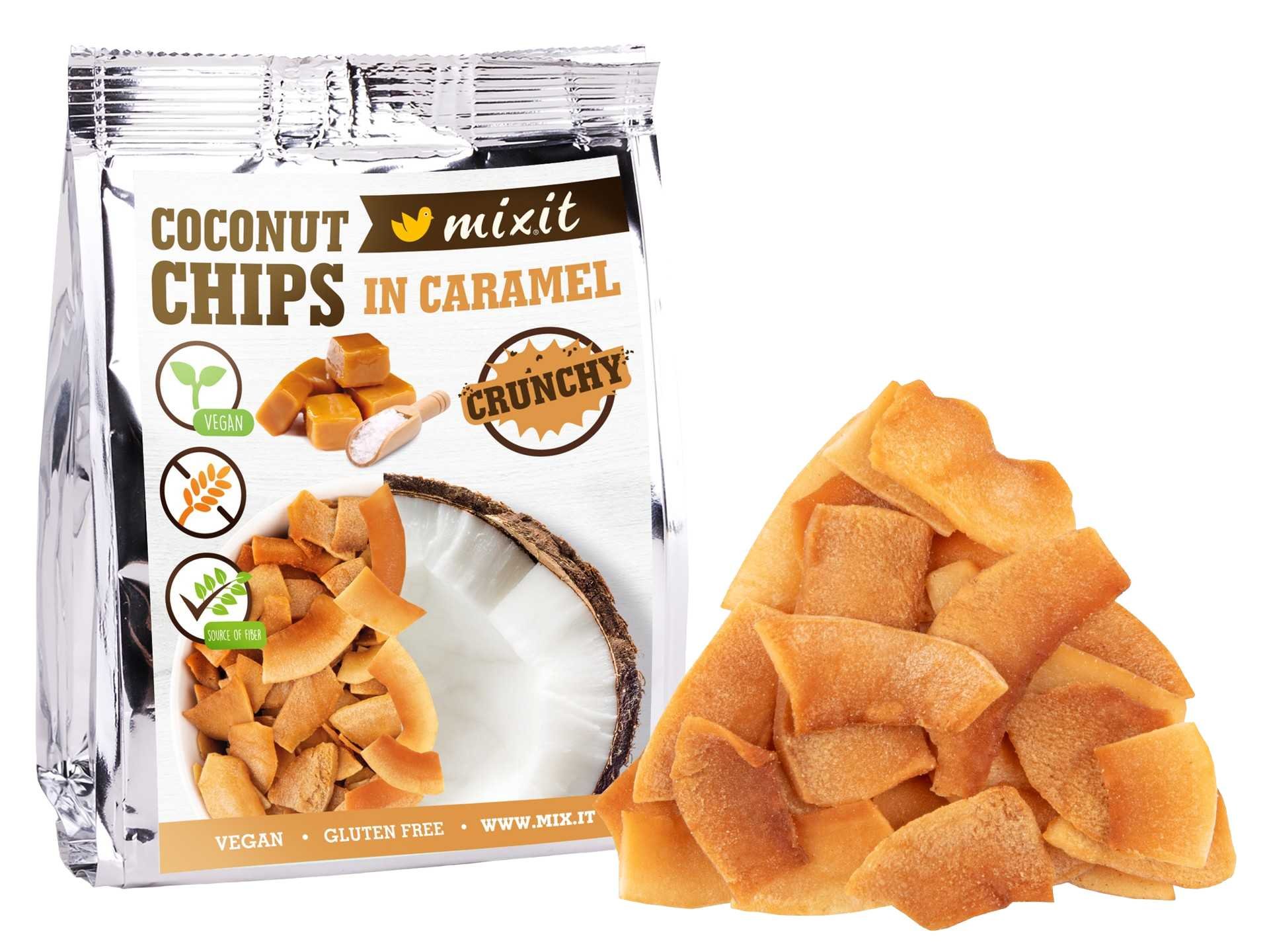 Fotografie MIXIT kokosové chipsy - karamel 60 g