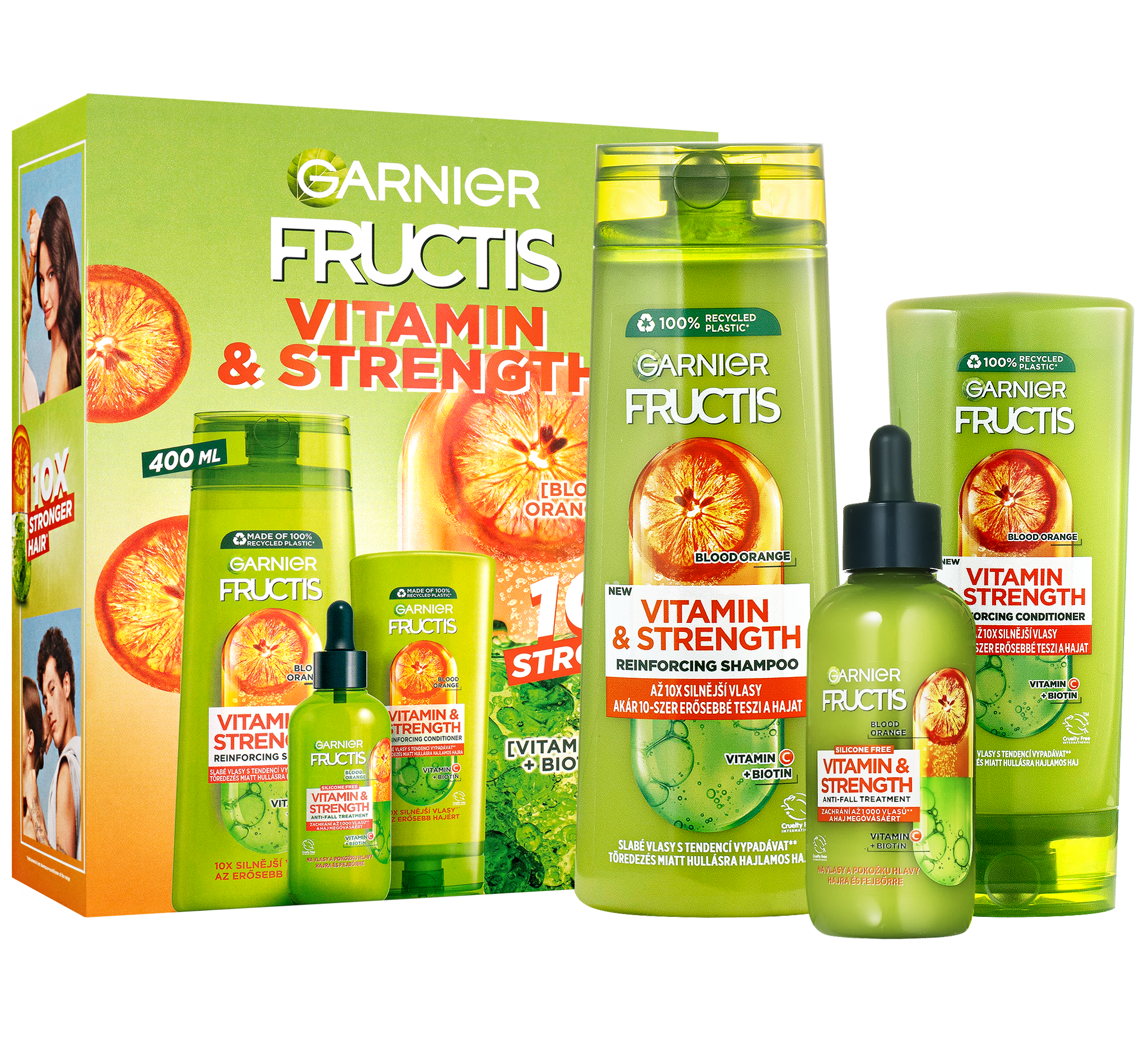 GARNIER Fructis Vitamin&Strength Vánoční balíček 2023, 3 ks