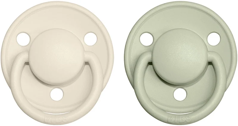 BIBS De Lux dudlíky z přírodního kaučuku - velikost 1 Ivory / Sage 2 ks