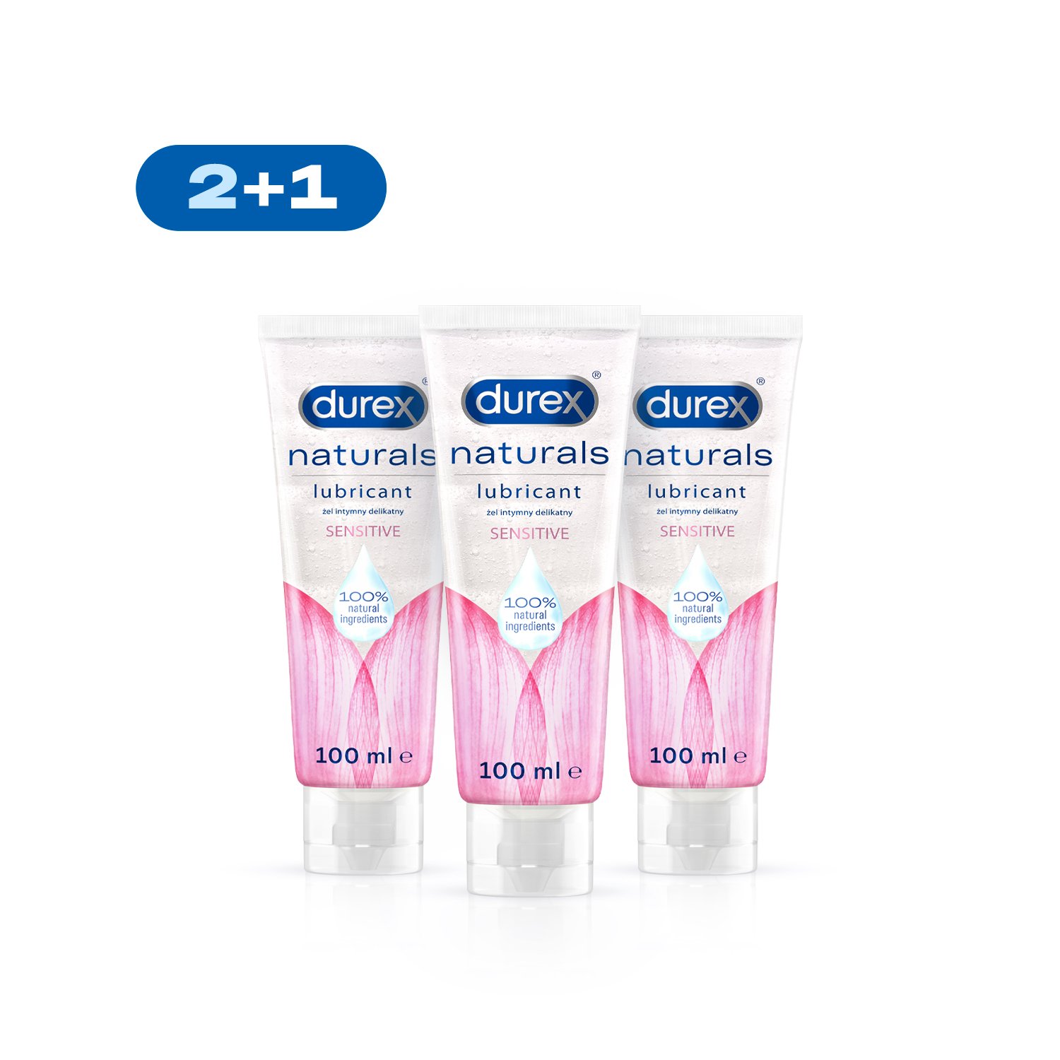 Durex Natural Sensitive lubrikační gel 3 x 100 ml