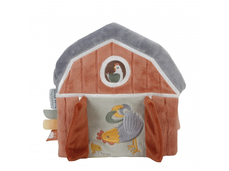 LITTLE DUTCH Knížka textilní s aktivitami slepička Farma