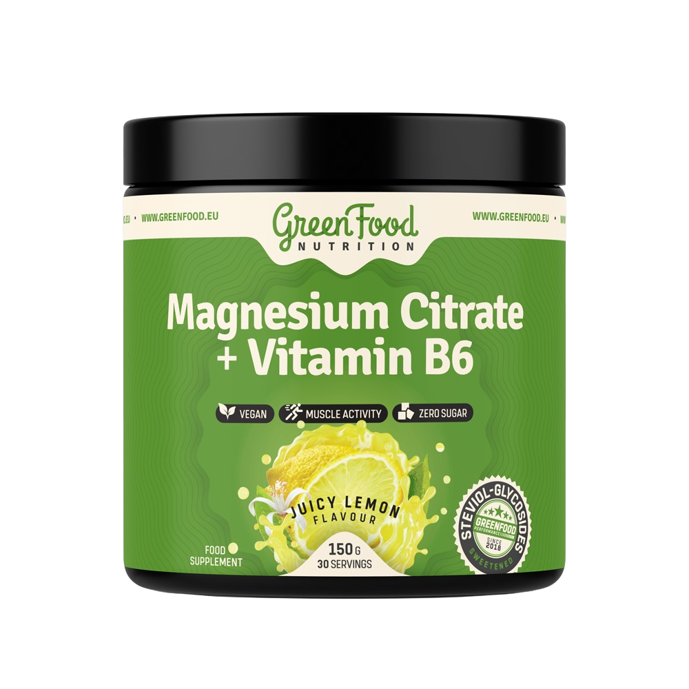 GreenFood Nutrition Magnesium Citrate + Vitamin B6 juicy lemon 150 g