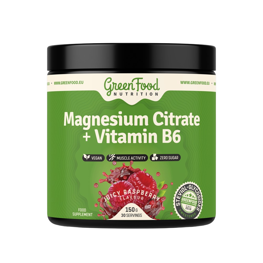 GreenFood Nutrition Magnesium Citrate + Vitamin B6 juicy raspberry 150 g