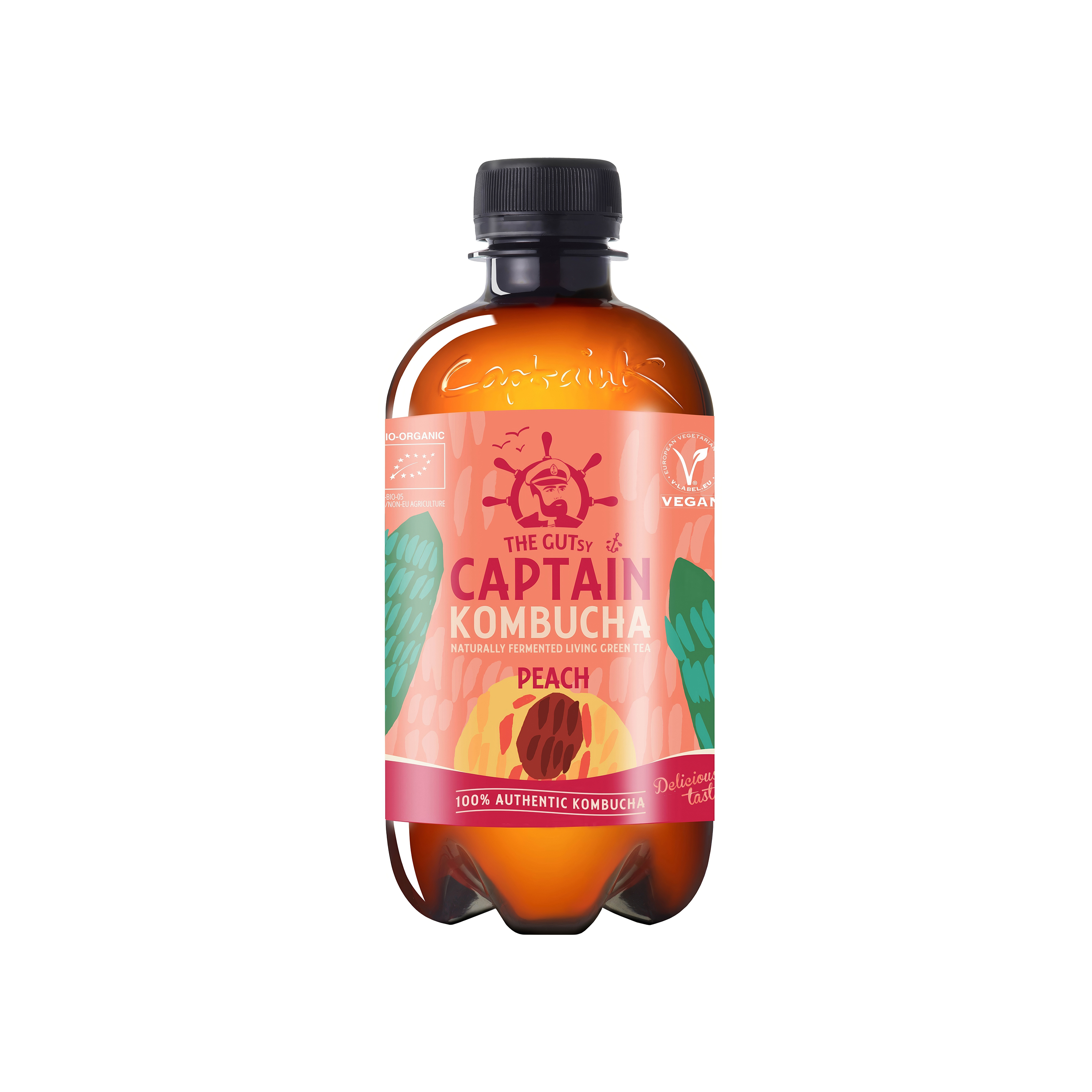 THE GUTSY CAPTAIN Kombucha Broskev 400 ml