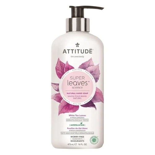 ATTITUDE Přírodní mýdlo na ruce Super leaves s detoxikačním účinkem - čajové listy 473 ml