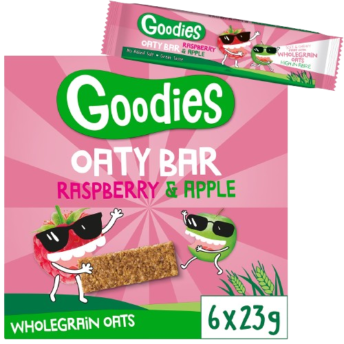 Goodies Ovsené tyčinky malina a jablko 6 x 23 g