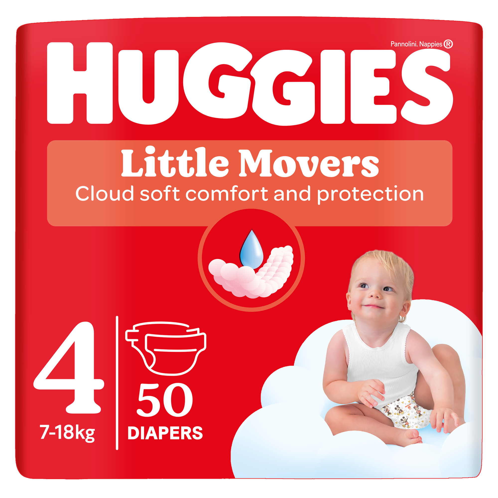 HUGGIES® Little Movers plienky 4 (7 - 18 kg) 50 ks