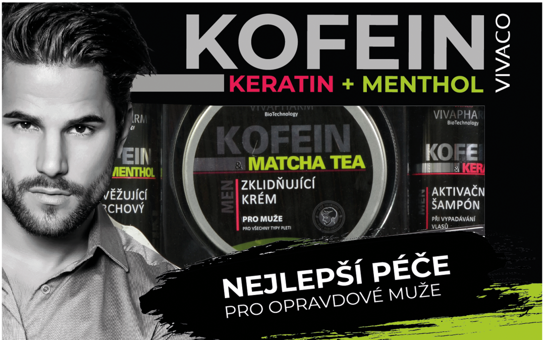 VIVAPHARM KOFEÍN & MENTHOL darčekové balenie kozmetiky pre MUŽOV v papierovom obale 3 ks