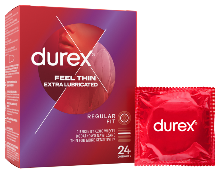 Fotografie DUREX Feel Thin Extra Lubricated kondomy 24 ks