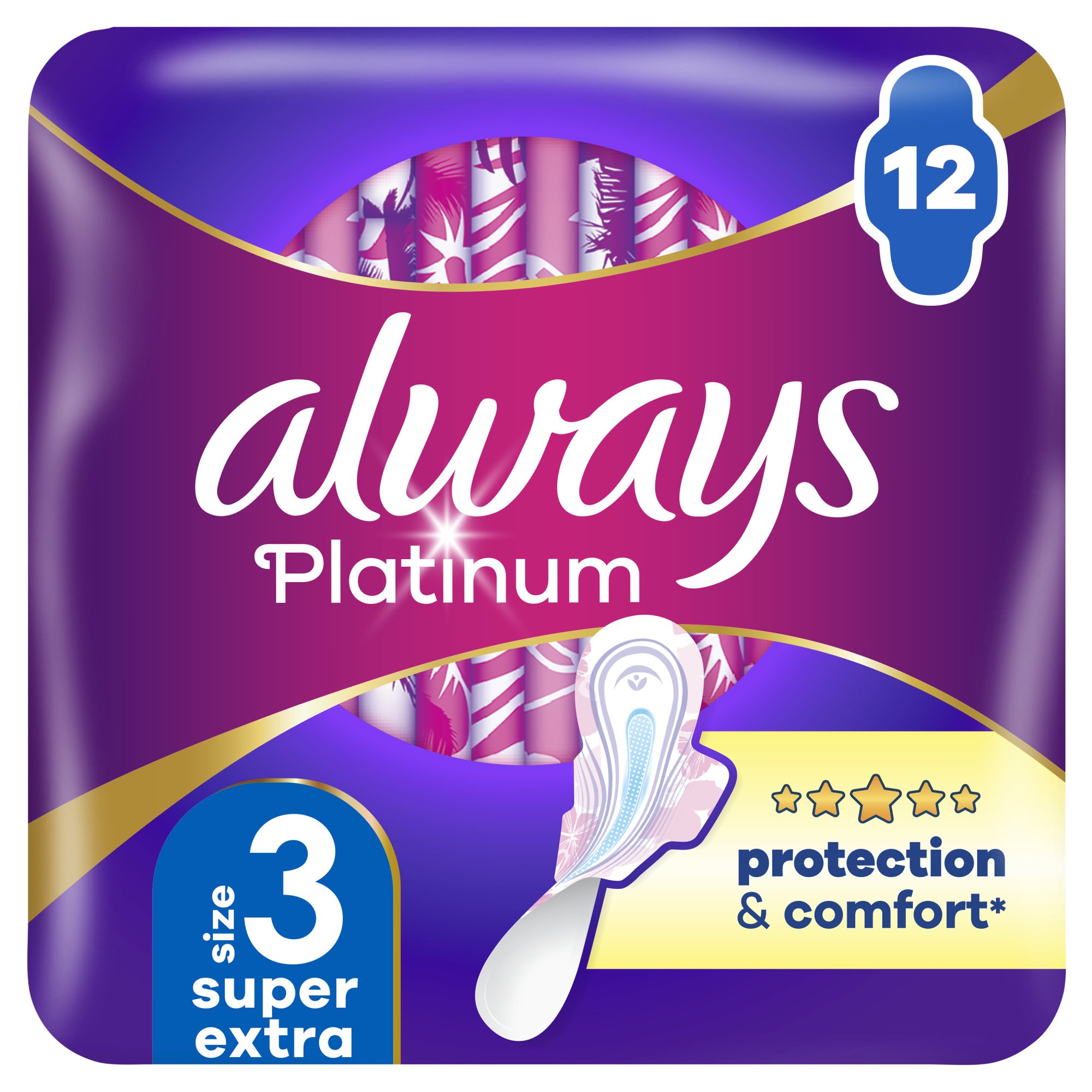 Always Platinum Day & Night hygienické vložky s krídelkami 12 ks
