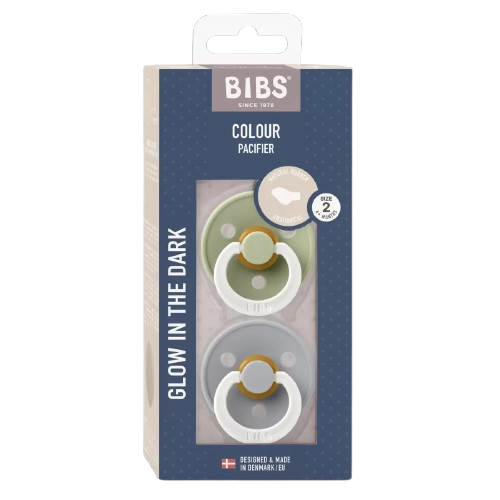BIBS Colour Cumlíky z prírodného kaučuku, veľkosť 2, Sage nočný/Cloud nočný 2 ks