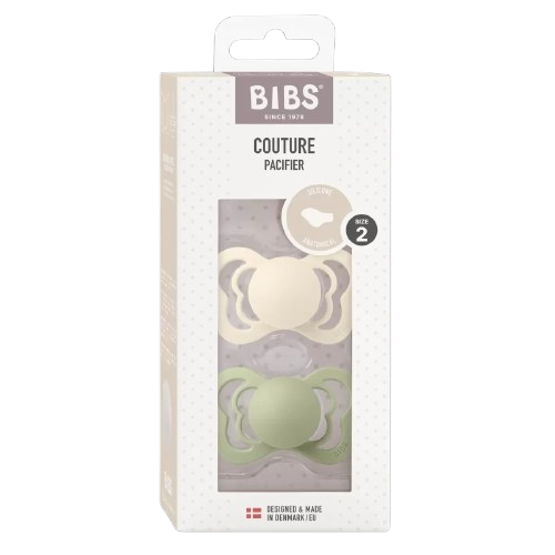 BIBS Supreme Ortodontické Cumlíky zo silikónu, veľkosť 2, Ivory/Sage 2 ks