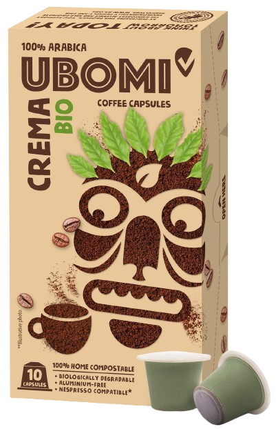 UBOMI BIO Caffe Crema 100% Arabica RFA kávové kapsle 10 ks